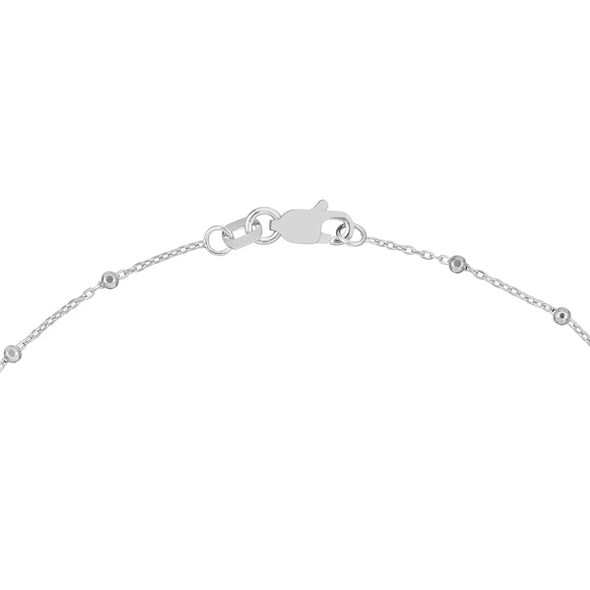 14K Yellow Gold Faceted Bead Saturn Chain with Lobster Lock Anklet