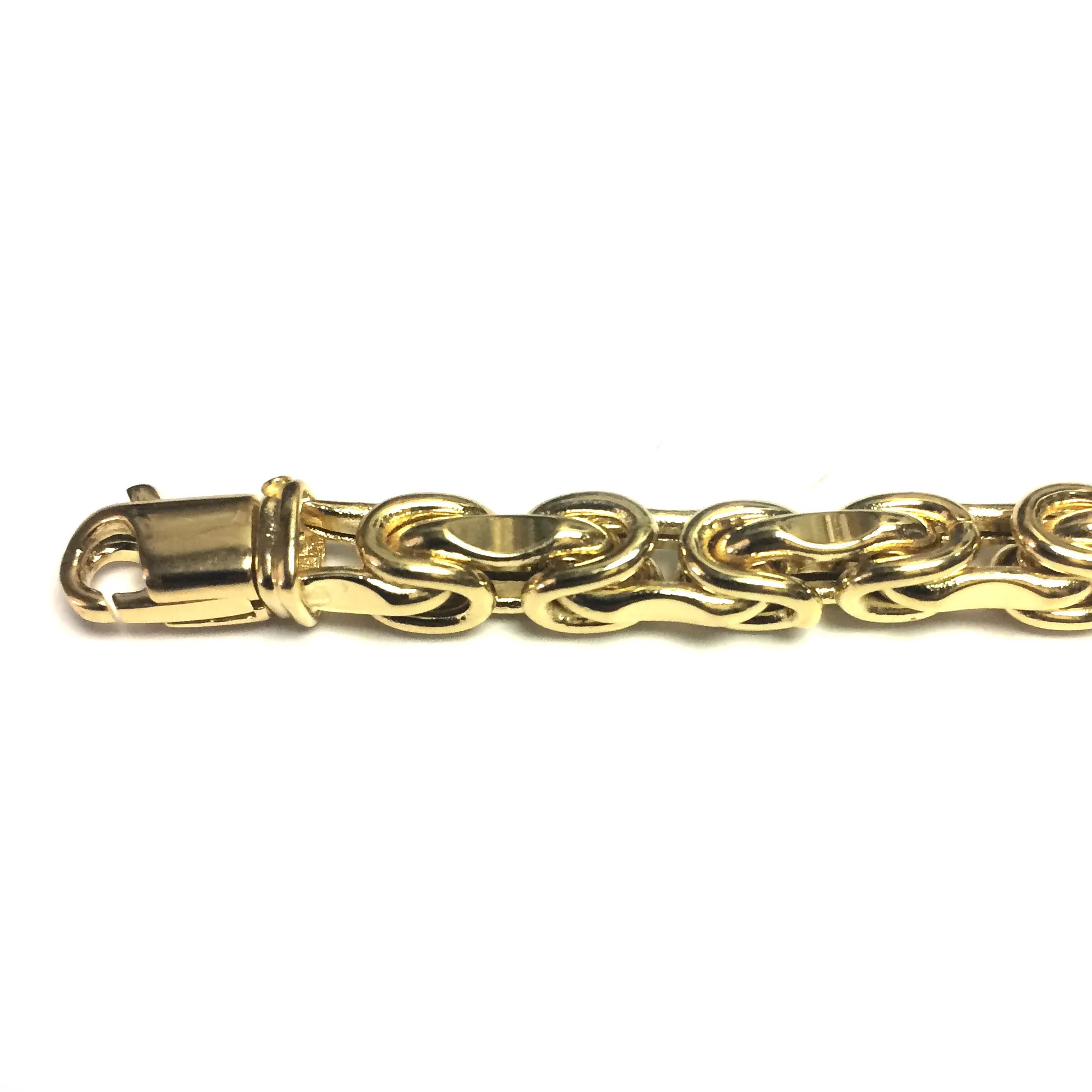 14k Yellow Gold Interconnected Link Mens Bracelet, 8.5"