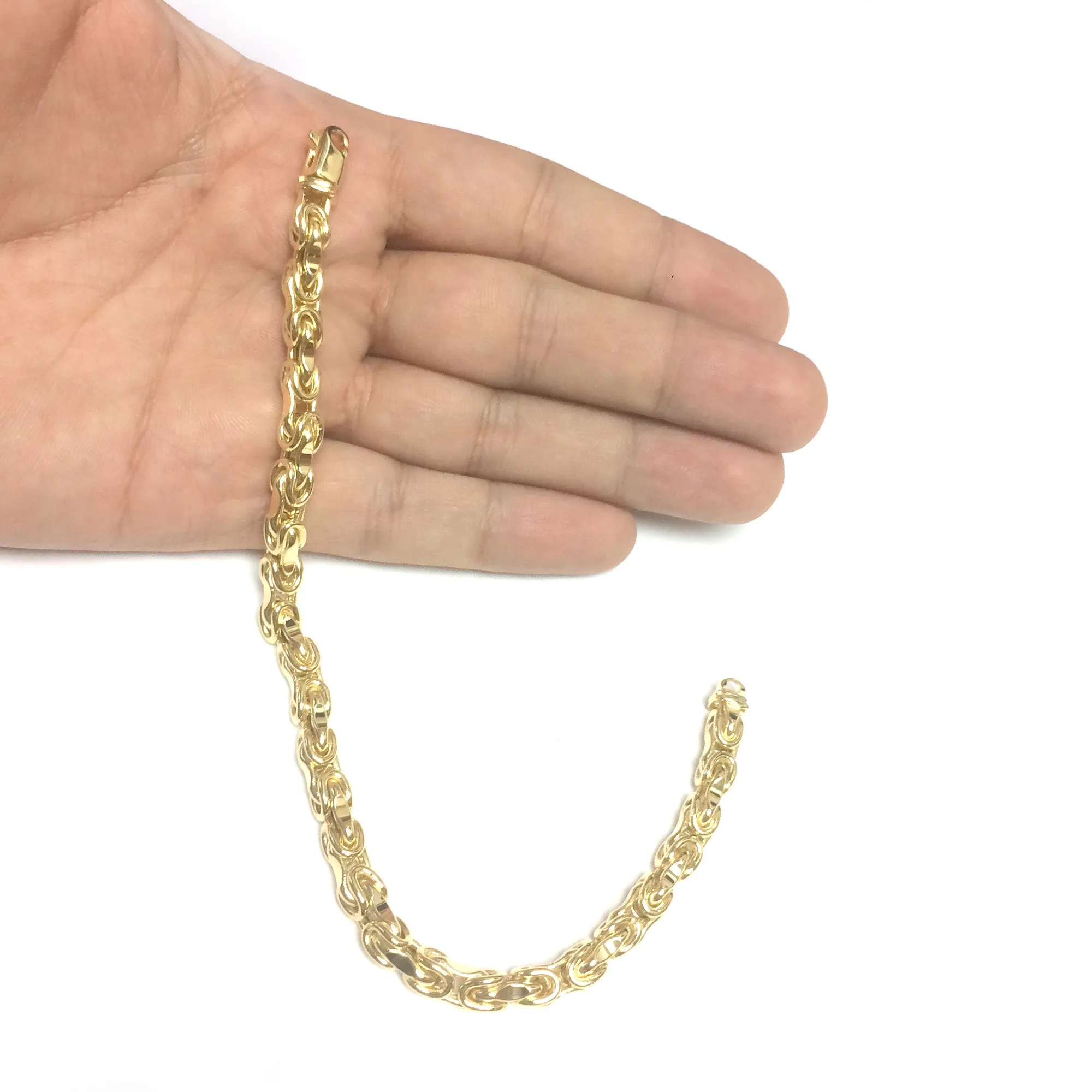 14k Yellow Gold Interconnected Link Mens Bracelet, 8.5"