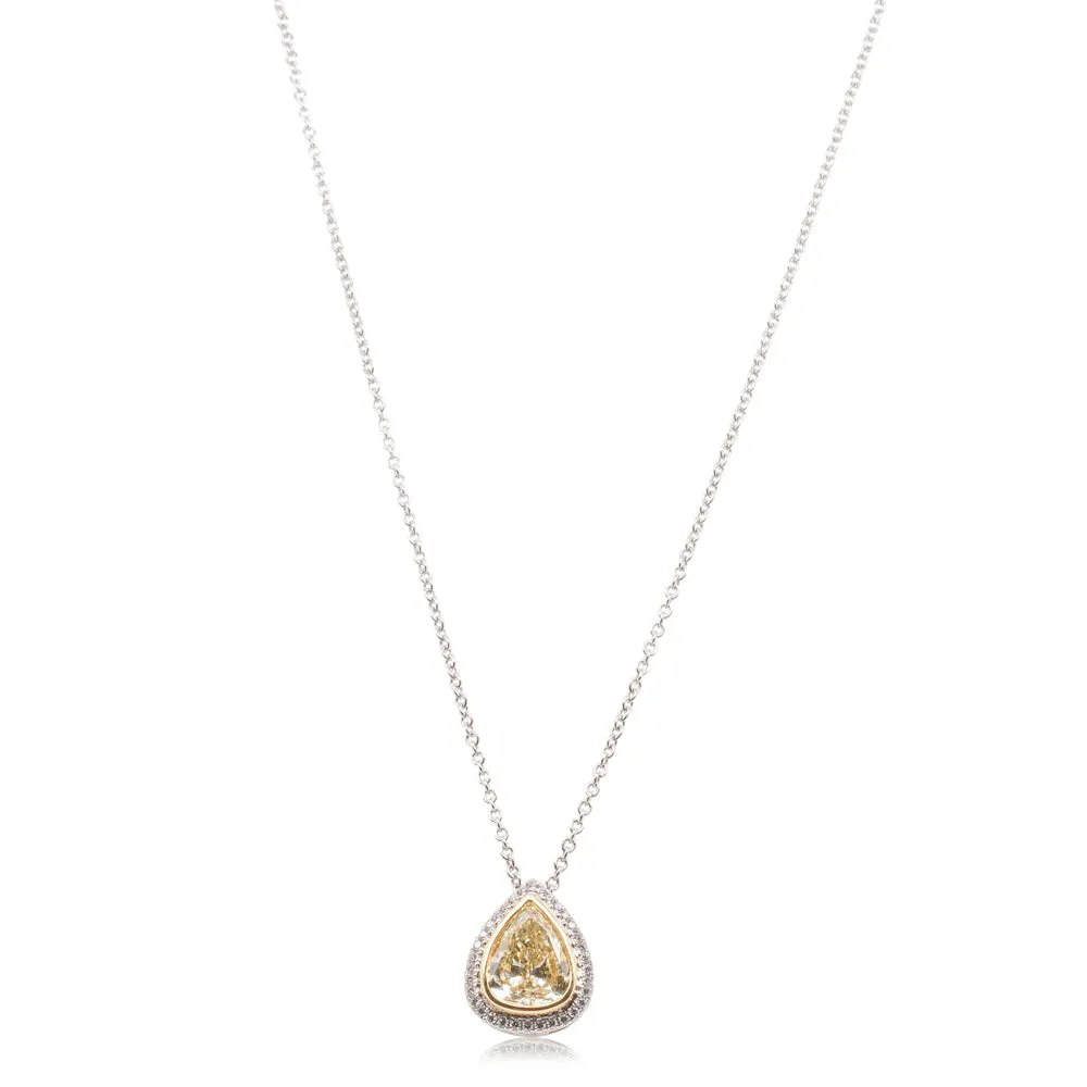 18ct White & Yellow Gold Yellow Diamond Necklace