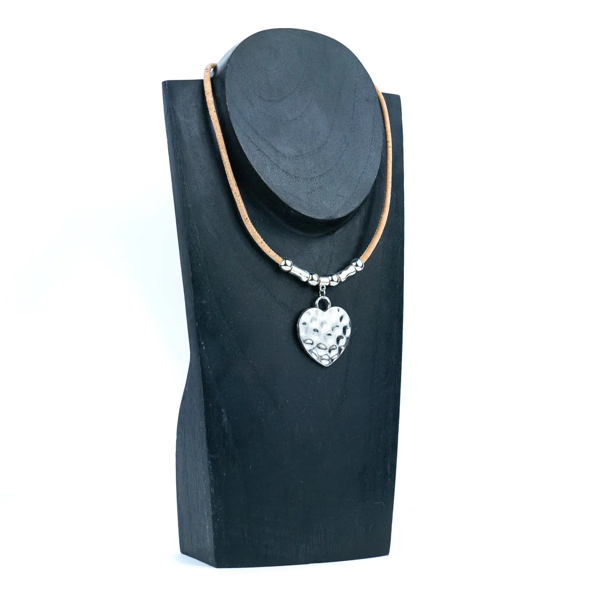 5 colors cork cord and a heart shape Pendant handmade women's fashion necklace NE-1076-MIX-5