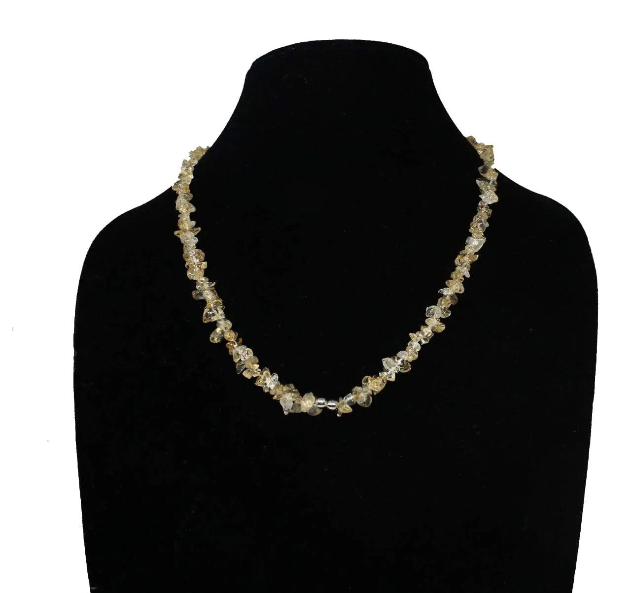 92.5 Sterling Silver Precious citrine gemstone necklace