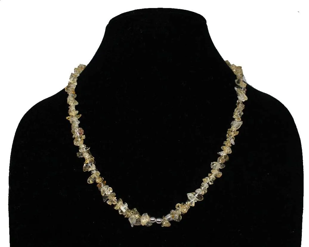 92.5 Sterling Silver Precious citrine gemstone necklace