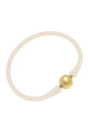 Bali 24K Gold Plated Bali Bead Silicone Bracelet - Ivory