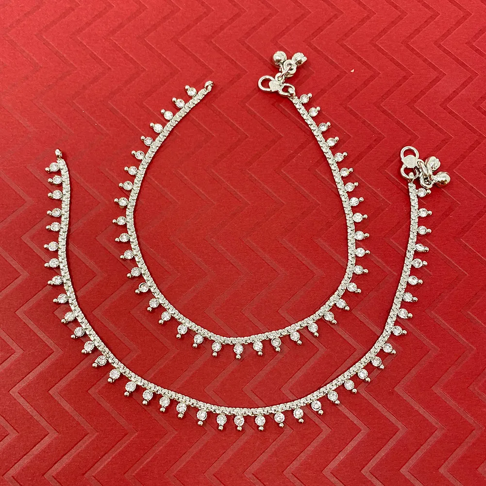 Bohemian Beach Indian Silver Chain Bell Anklet Payal Set For Women - Dance Party Gift - Duel On Jewel