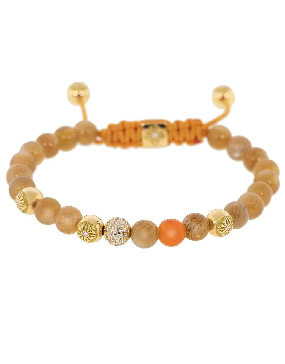 Diamond and Orange Carnelian Bracelet