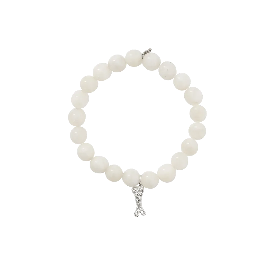 Diamond Dog Bone Moonstone Beaded Bracelet