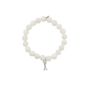 Diamond Dog Bone Moonstone Beaded Bracelet