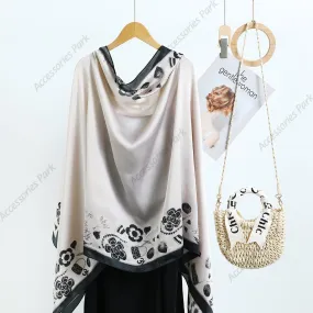 Elegant Design Luxury Floral Satin Silk Scarf