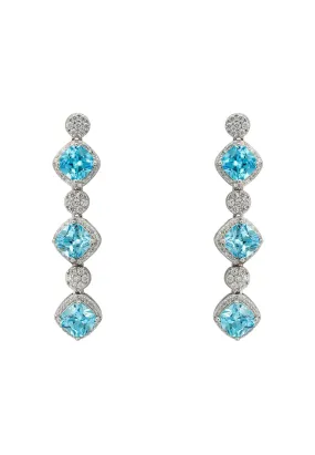 Elena Drop Earrings Blue Topaz Silver