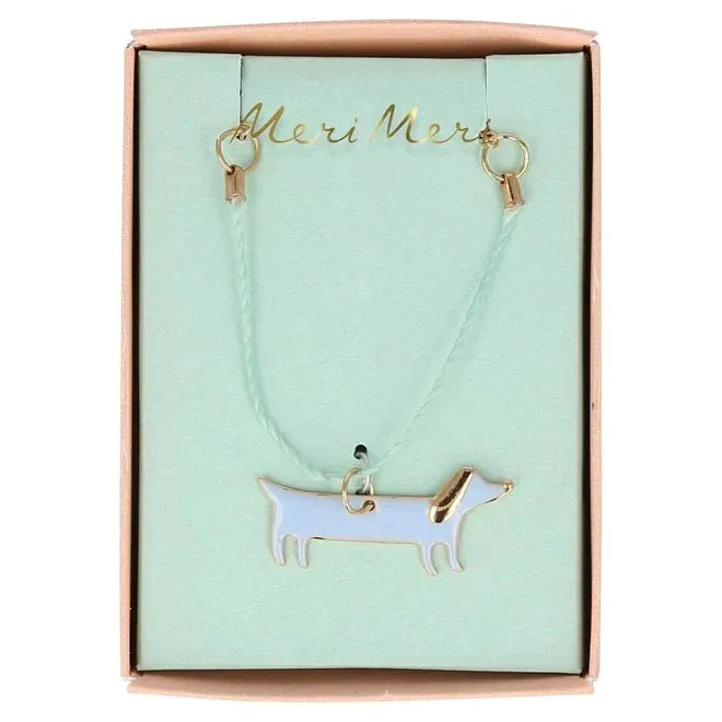 Enamel Sausage Dog Necklace