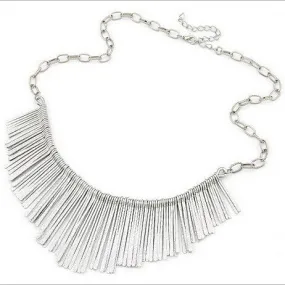 Gold Silver Gray 3 Colors Tassel Necklace Collier Femme High Quality Vintage Jewelry Statement Chokers Necklace & Pendants