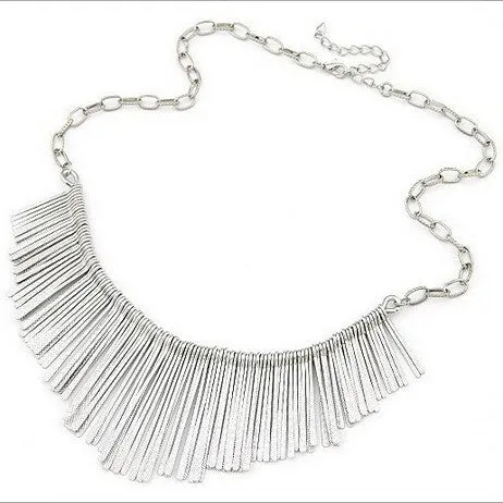 Gold Silver Gray 3 Colors Tassel Necklace Collier Femme High Quality Vintage Jewelry Statement Chokers Necklace & Pendants