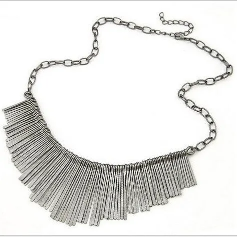 Gold Silver Gray 3 Colors Tassel Necklace Collier Femme High Quality Vintage Jewelry Statement Chokers Necklace & Pendants