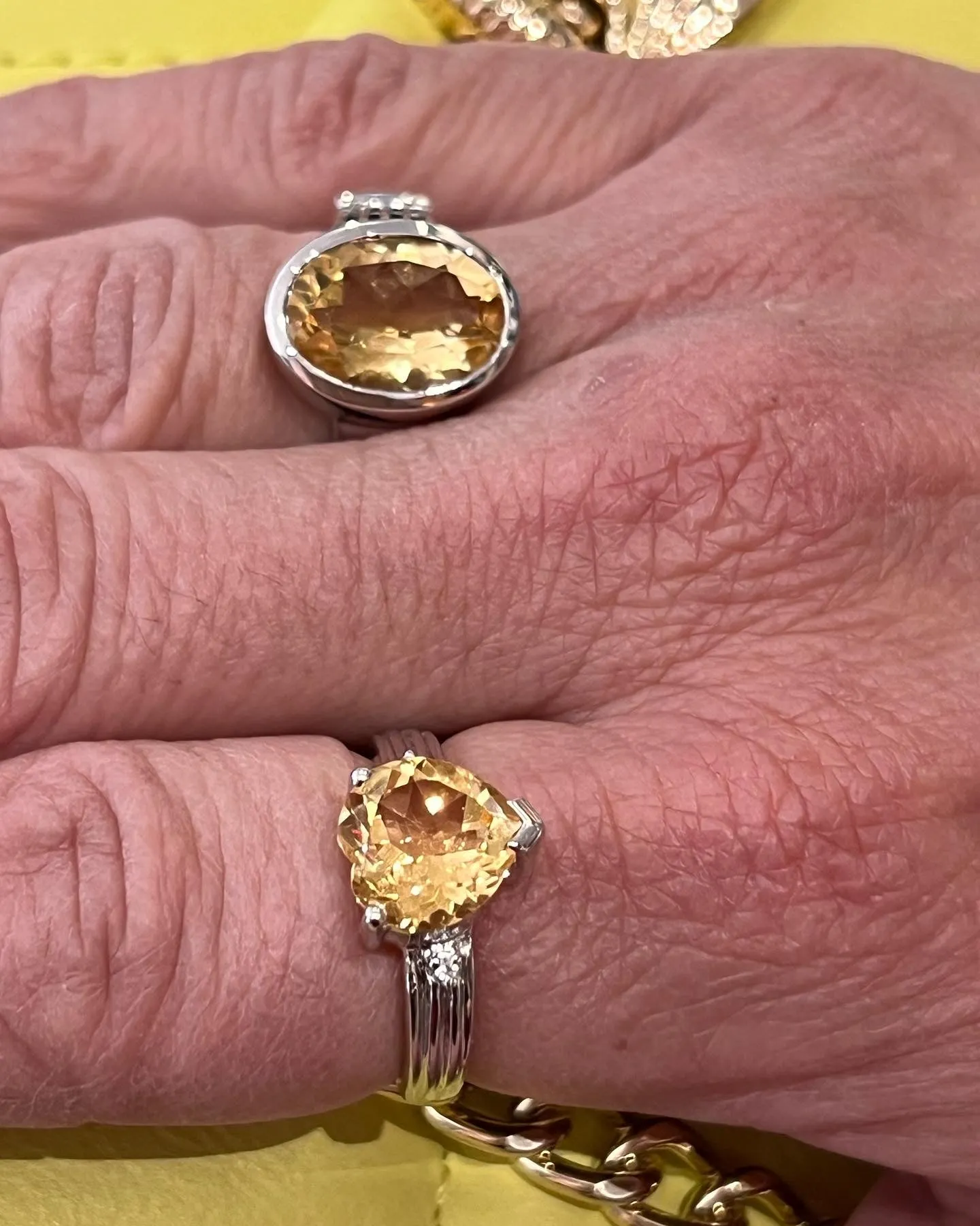 Heart Shape Citrine Gemstone Ring