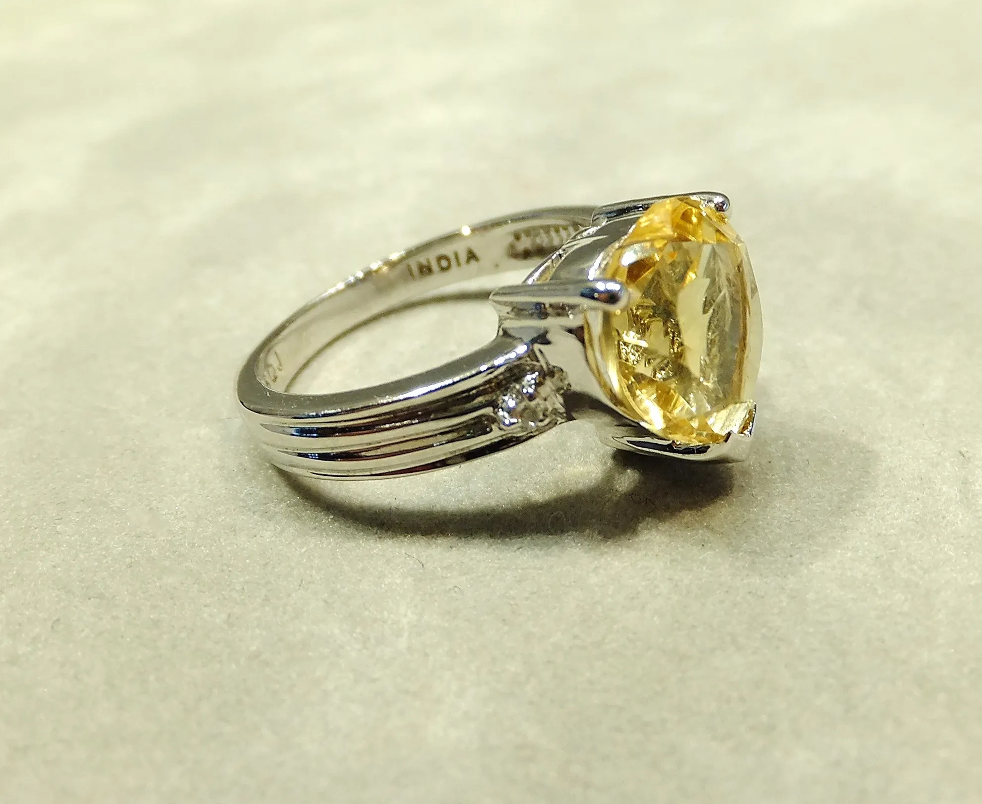 Heart Shape Citrine Gemstone Ring