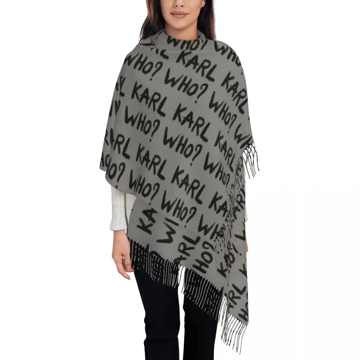 Karl Who? Slogan Scarf – Unisex Winter Scarf