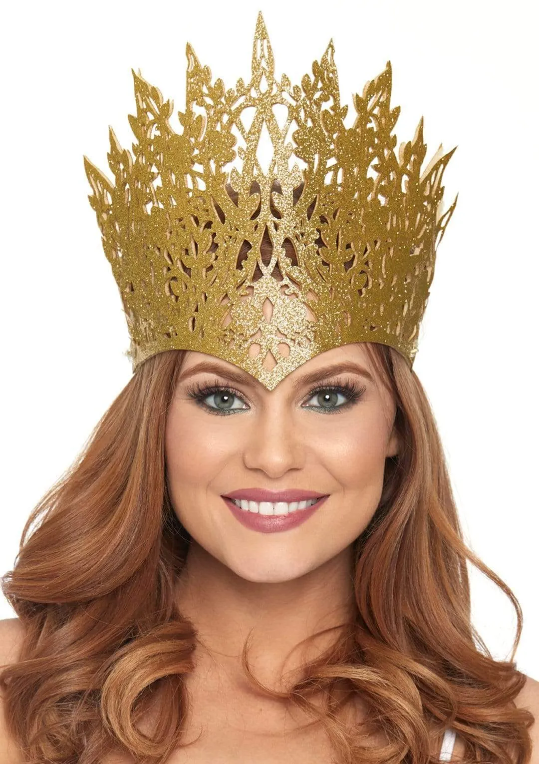 LEG AVENUE GLITTER DIE CUT ROYAL CROWN WITH JEWEL ACCENT