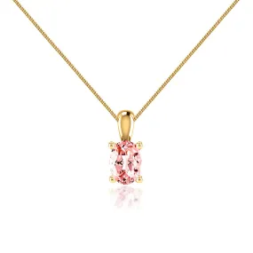 LILA - Oval Champagne Sapphire 4 Claw Drop Pendant 18k Yellow Gold