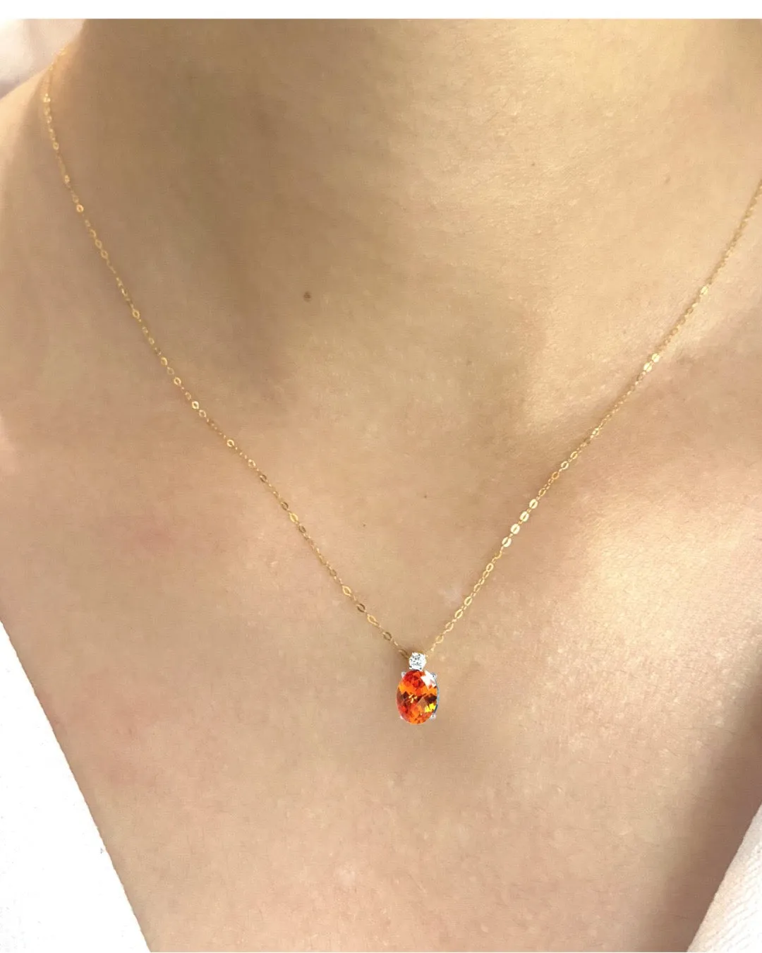 #LVNA2024 | Orange Citrine Diamond Necklace 18” 18kt
