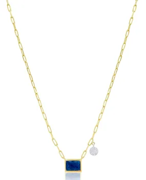 Meira T. 14K Yellow Gold Paperclip Chain Necklace with Blue Sapphire Pendant