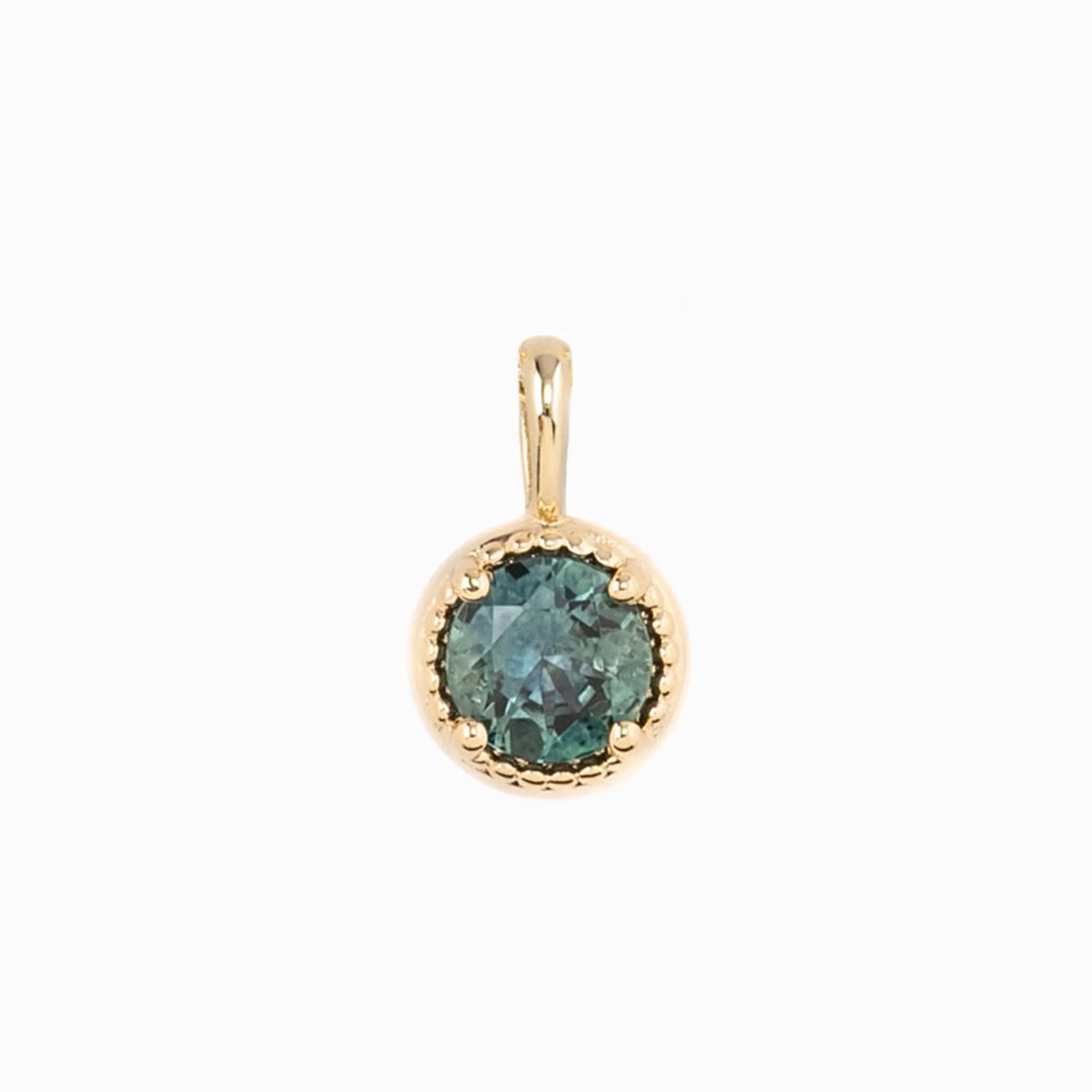 Montana Sapphire Dahlia Round Charm