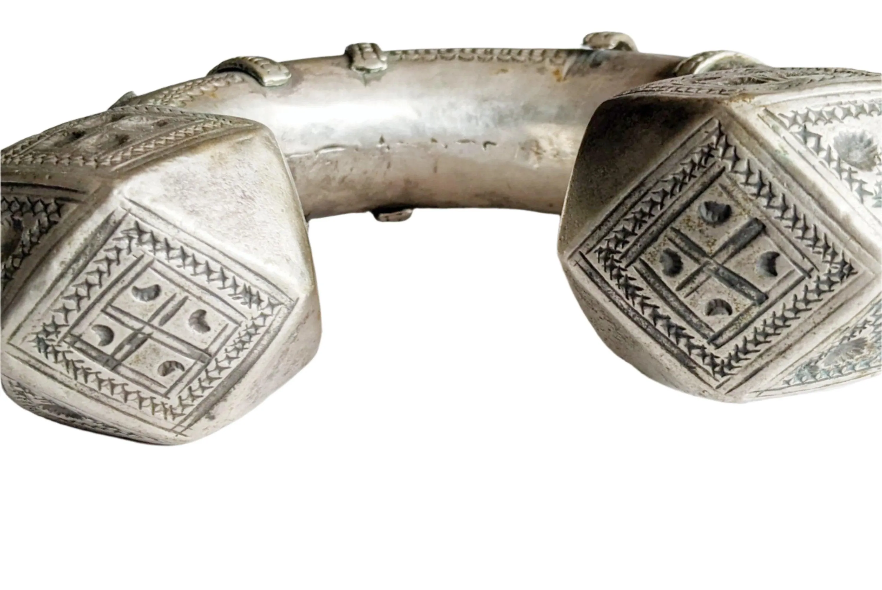 Old Chunky Silver Nubian Anklet or Foot Bracelet