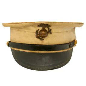 Original Pre-WWI Period U.S. Marine Corps Bell Crown Khaki Enlisted Private Purchase Visor Cap