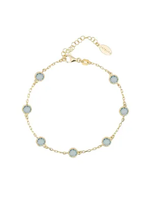 Palermo Bracelet Gold Blue Topaz
