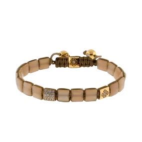 Peach Moonstone Lock Bracelet