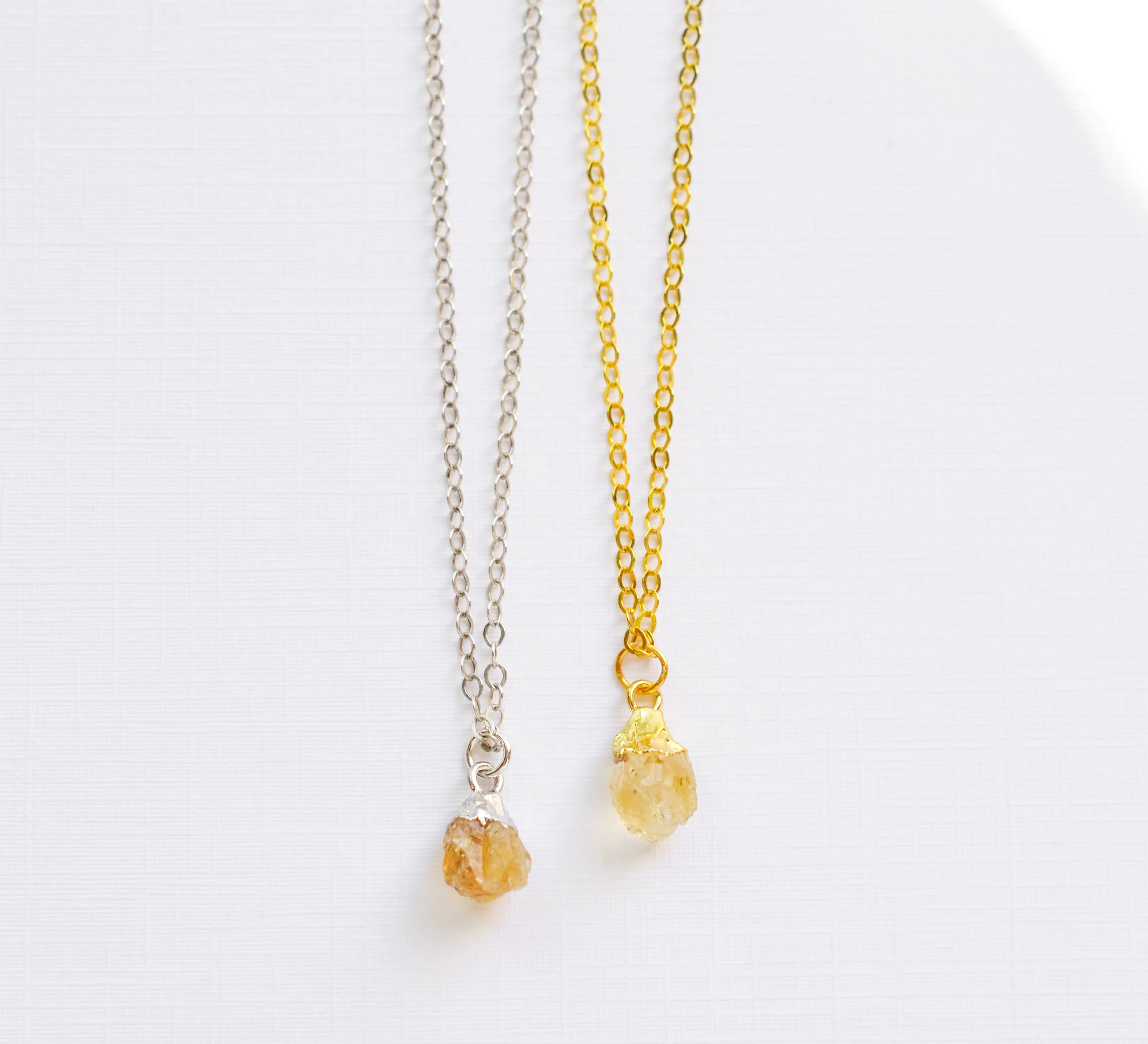 Rough Citrine Crystal Necklace