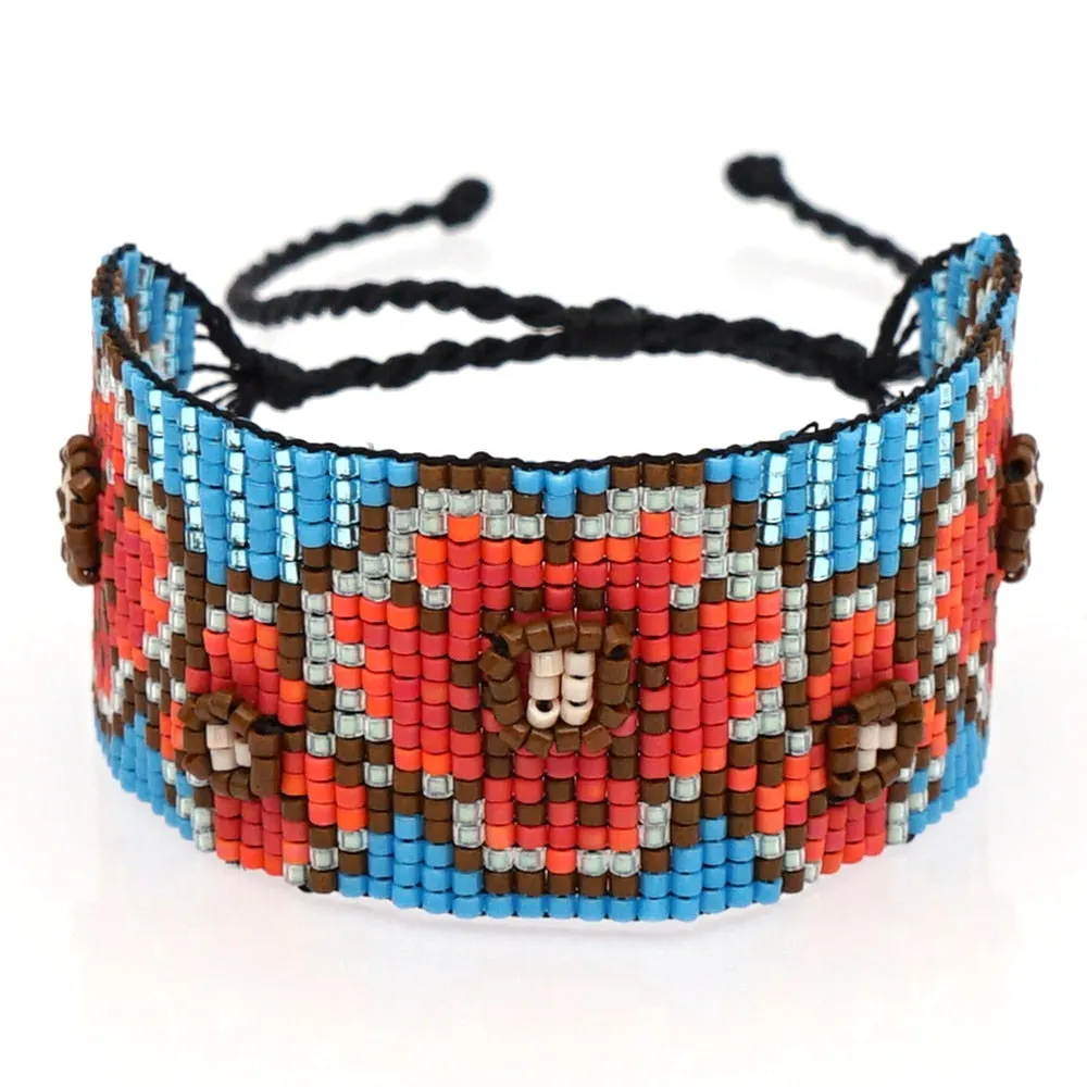 Seed Bead Cuff Bracelets 7 Different Styles You Choose Flower Power Crystals Tassels Faceted Indian Beads Stack Them!