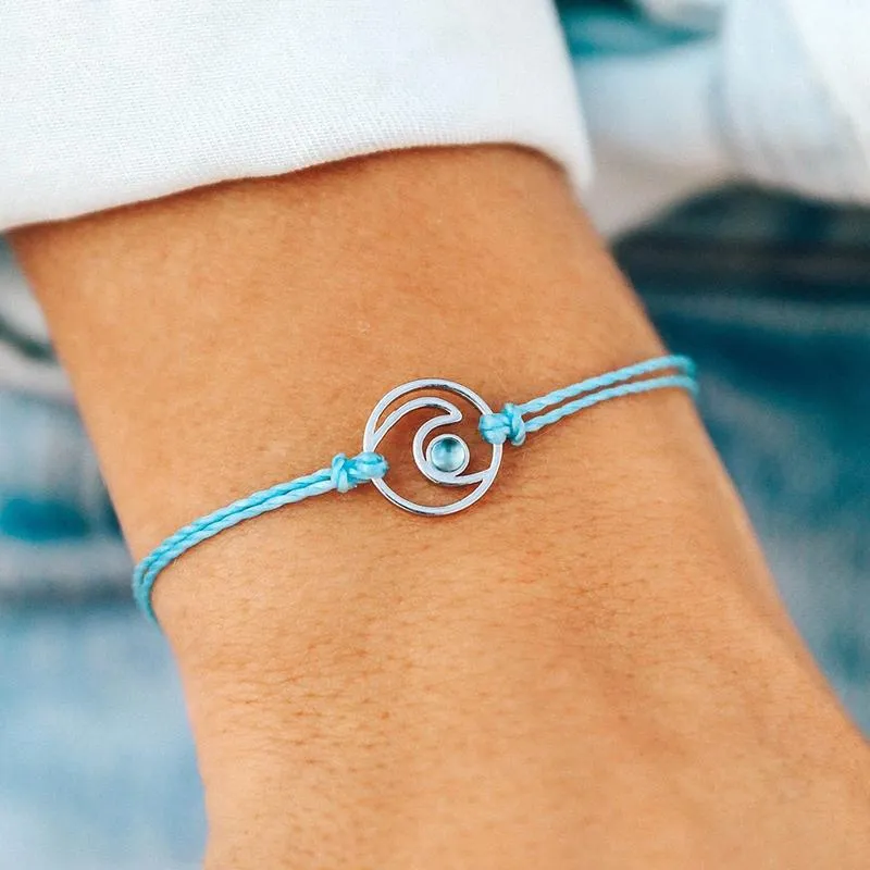 Silver Shimmering Wave Bracelet