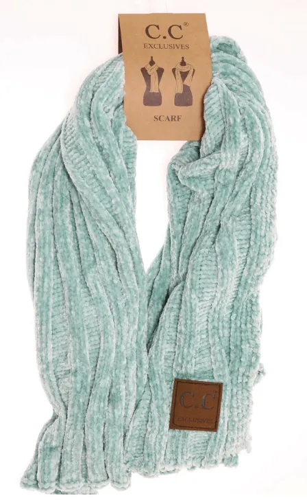 Solid Ribbed Chenille CC Scarf SF30 SF-30