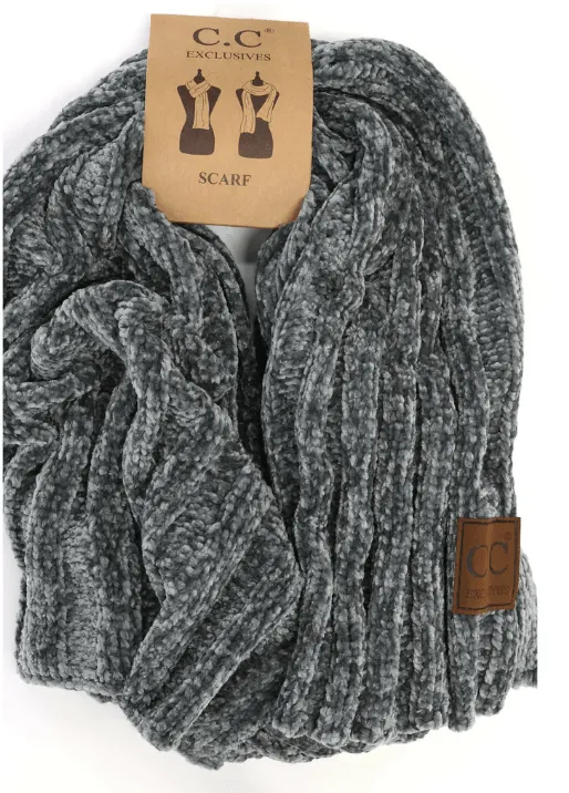 Solid Ribbed Chenille CC Scarf SF30 SF-30