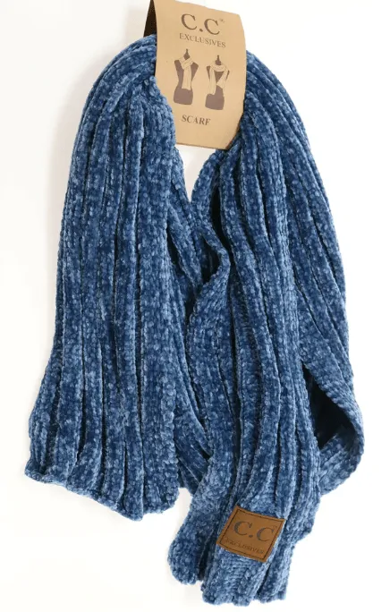 Solid Ribbed Chenille CC Scarf SF30 SF-30