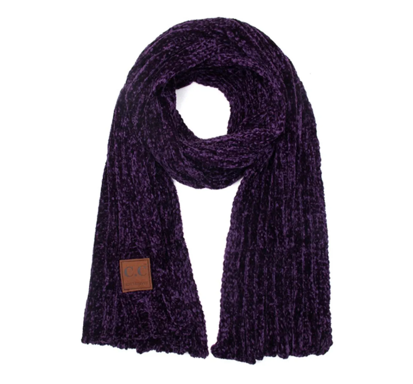 Solid Ribbed Chenille CC Scarf SF30 SF-30