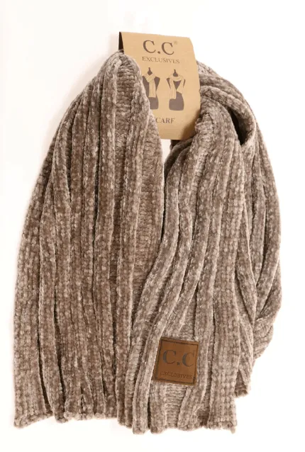 Solid Ribbed Chenille CC Scarf SF30 SF-30