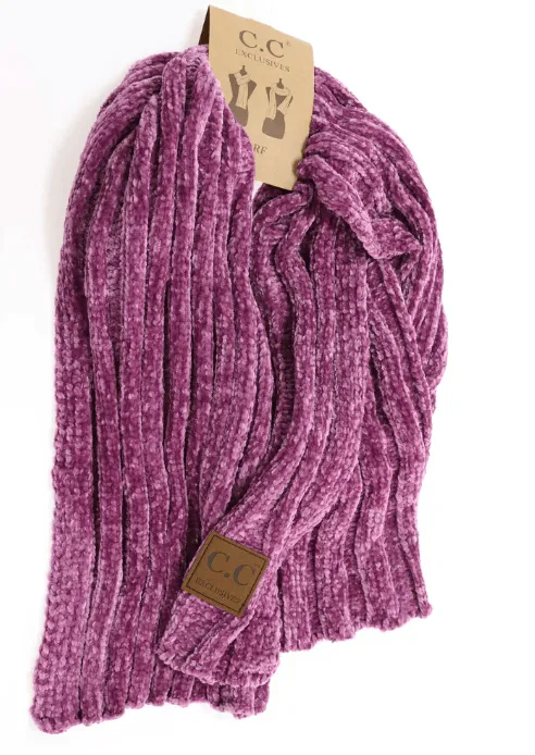 Solid Ribbed Chenille CC Scarf SF30 SF-30