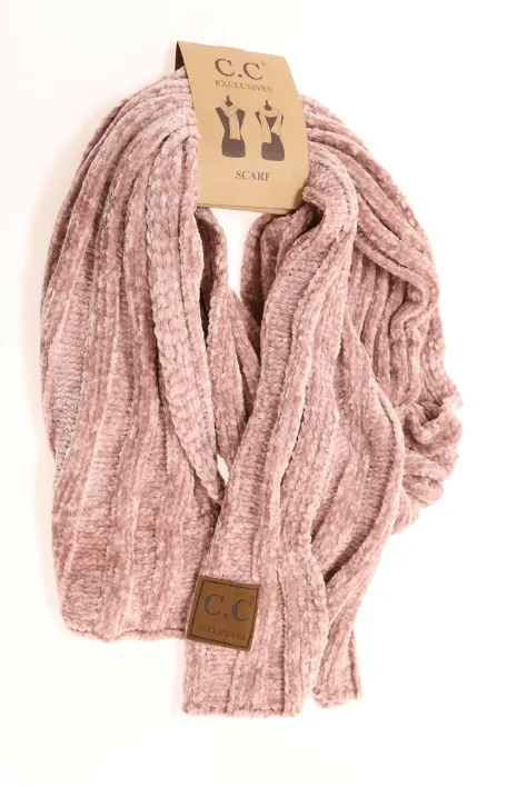 Solid Ribbed Chenille CC Scarf SF30 SF-30
