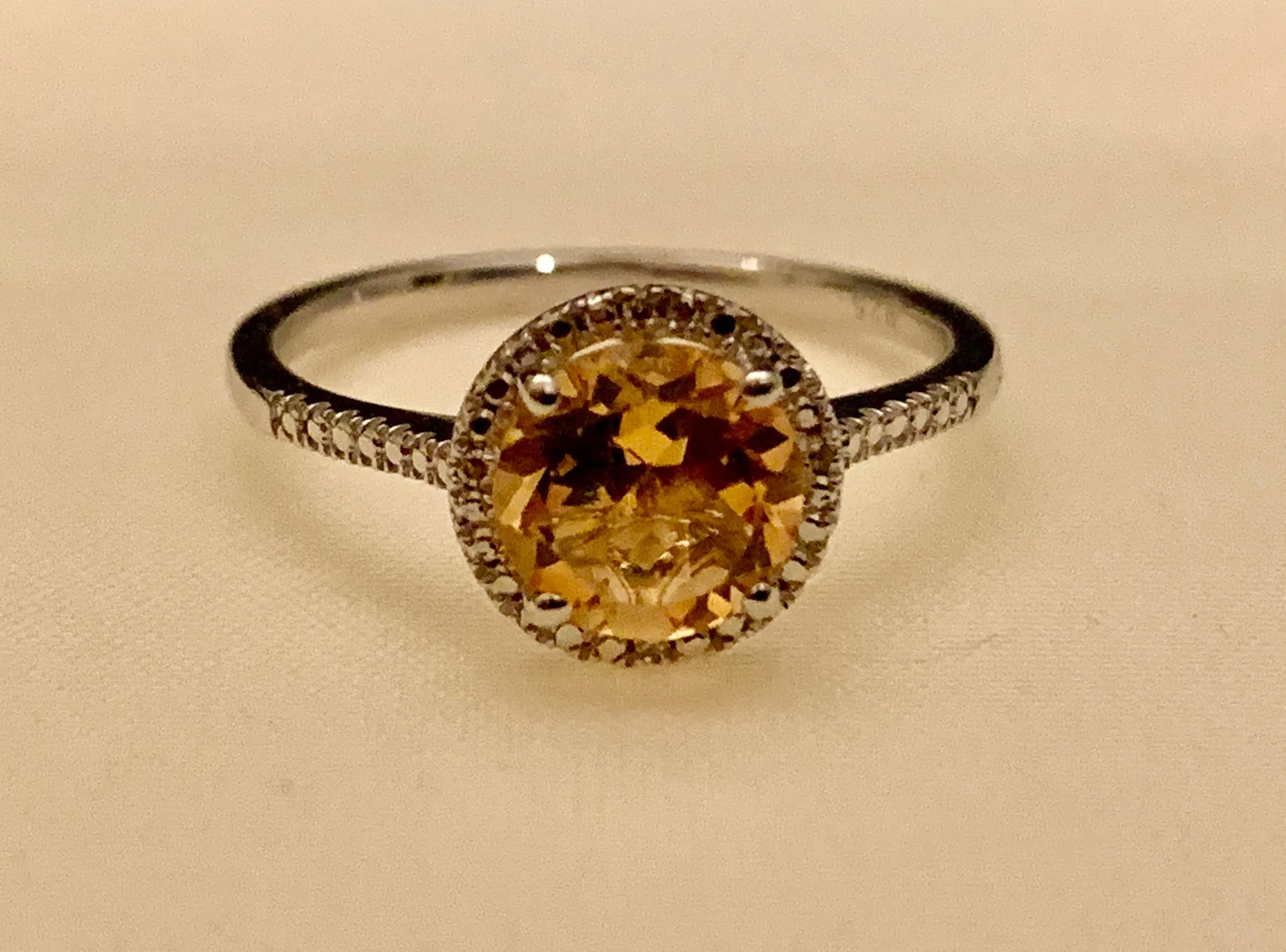 STERLING CITRINE RING