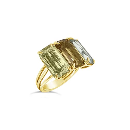 Three Stone Gemstone Ring