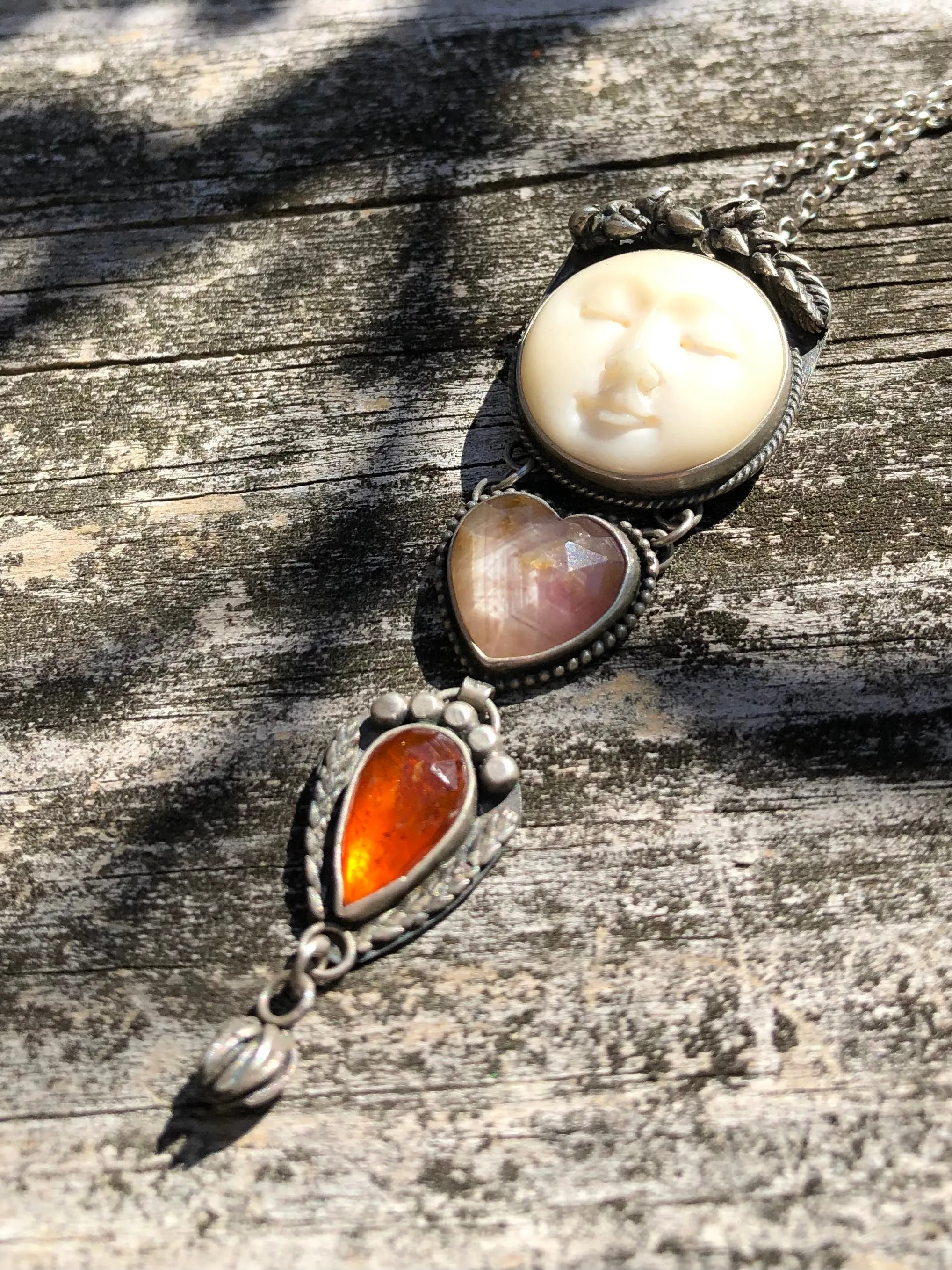 Triple Gem Equinox Statement Pendant