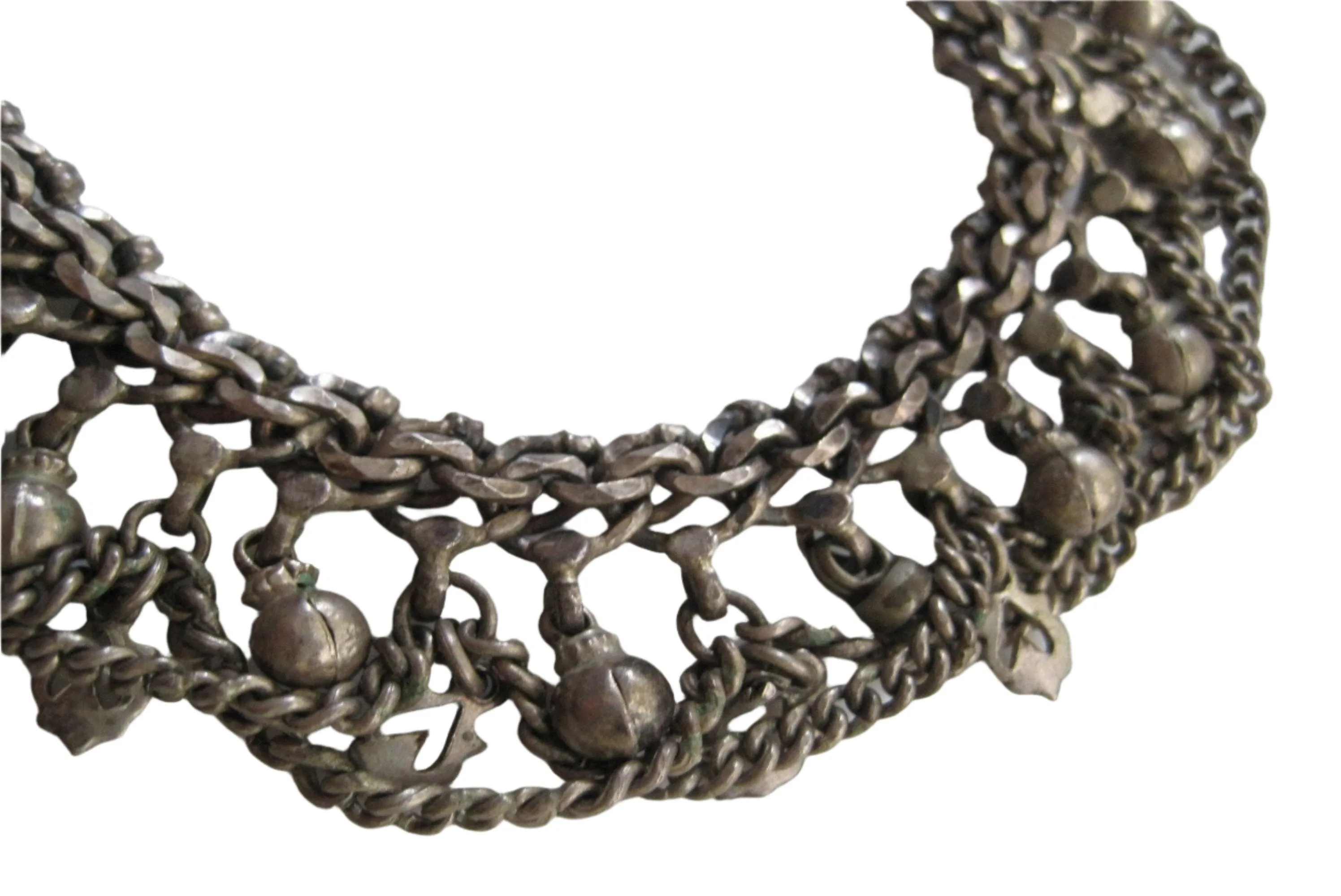Vintage Silver Tribal Rajasthani Anklet for very slender wrist or ankle