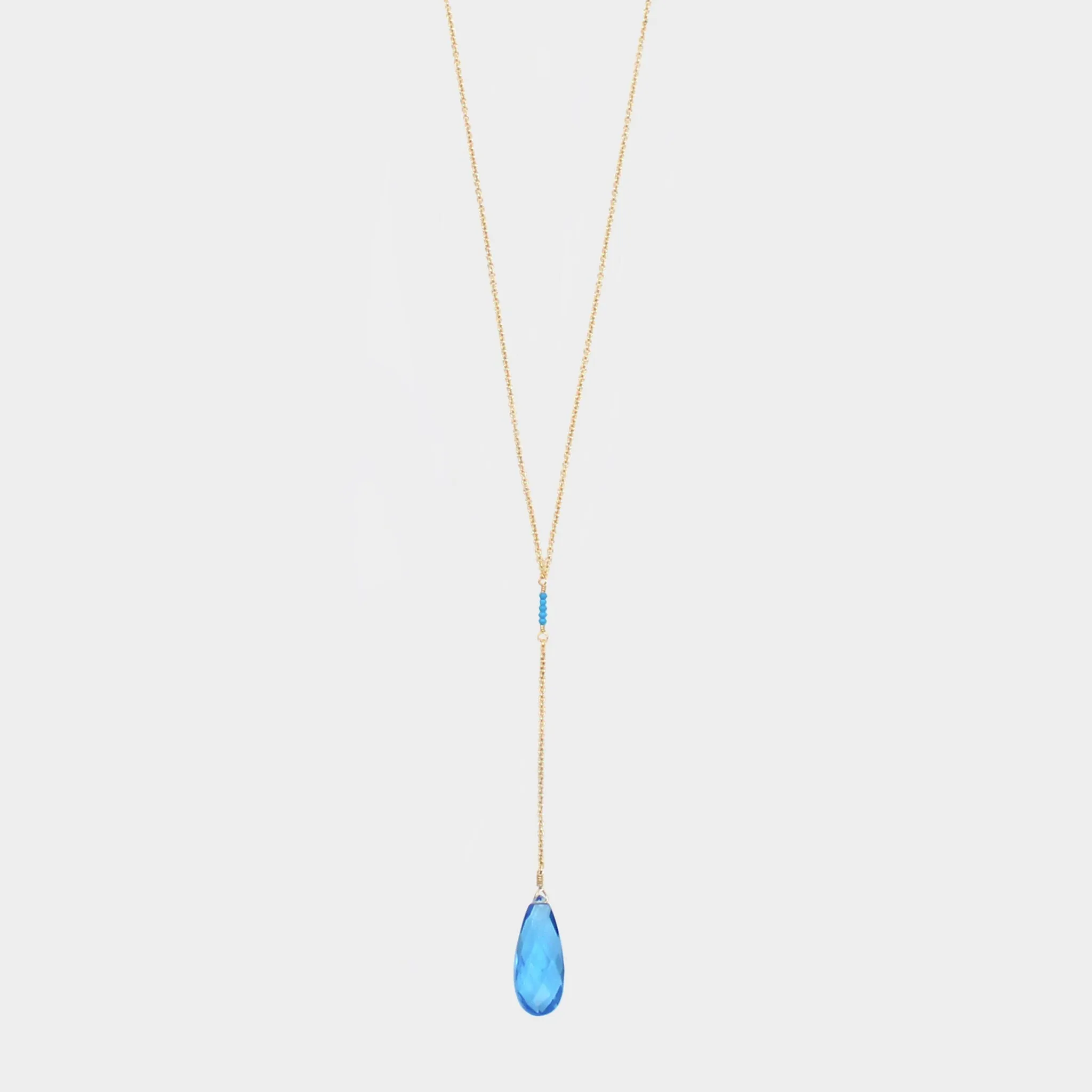 Y Shape Necklace: Ocean Blue